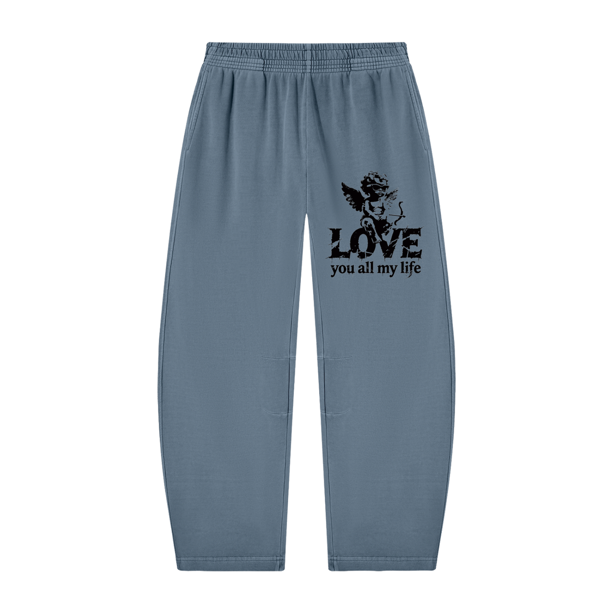 Love you all my life - Unisex Vintage Washed Barrel Leg Sweatpants