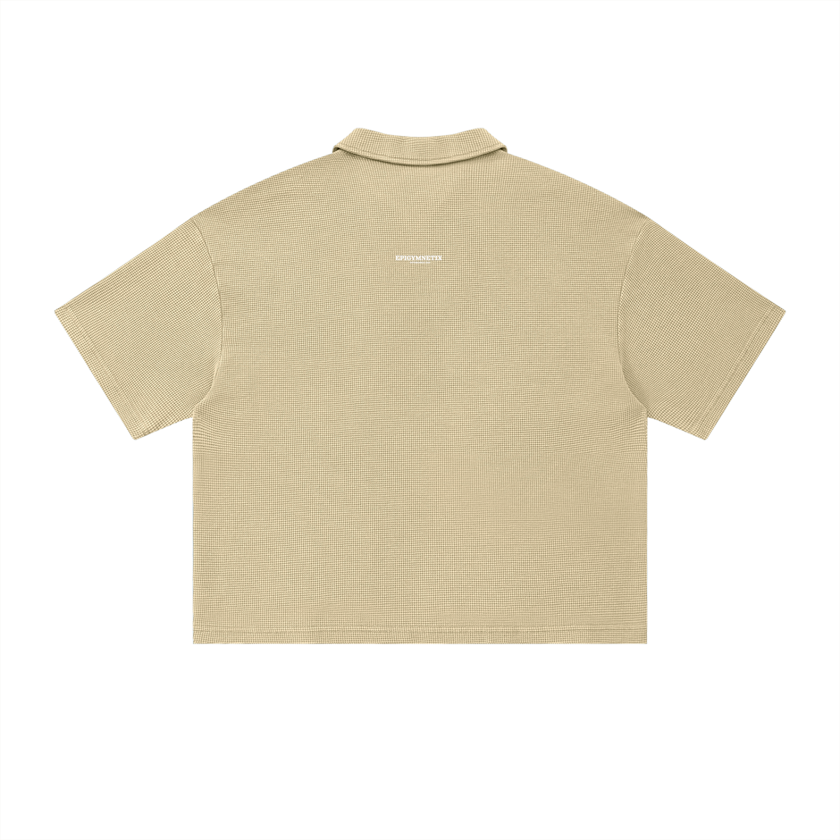 Epi-Casualwear - Unisex Vintage Wash Waffle Boxy Polo Shirt