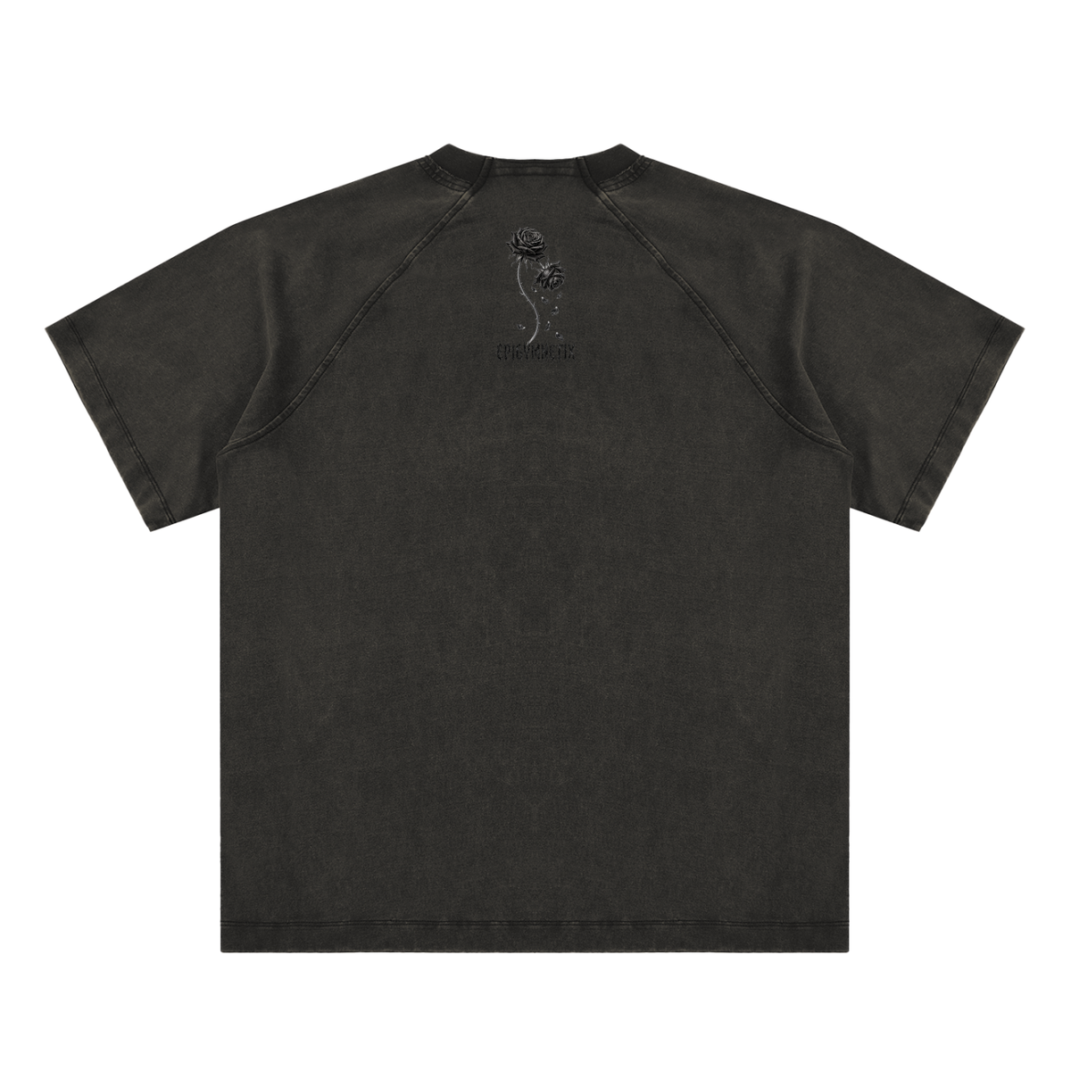 Black Rose - Vintage Washed Raglan Cotton T-Shirt