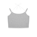 Contrast Binding Halter Tank Top