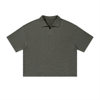 Epi-Casualwear - Unisex Vintage Wash Waffle Boxy Polo Shirt
