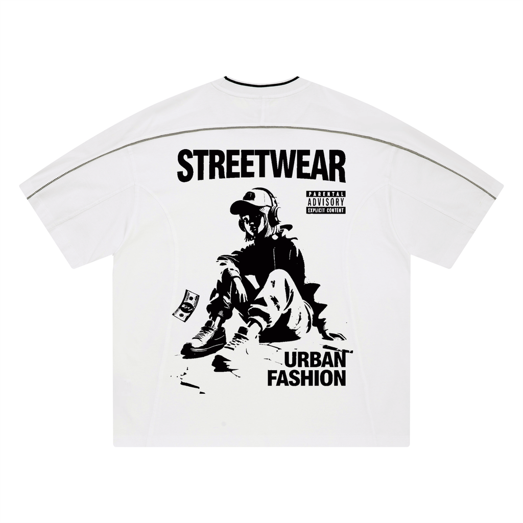 Unisex Oversized Contrast Tape T-Shirt