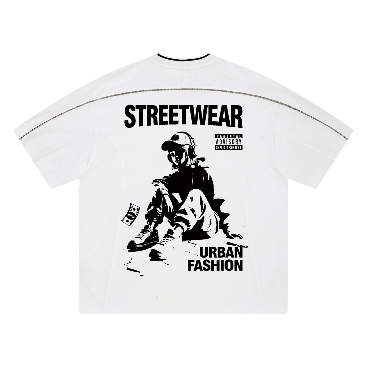 Unisex Oversized Contrast Tape T-Shirt