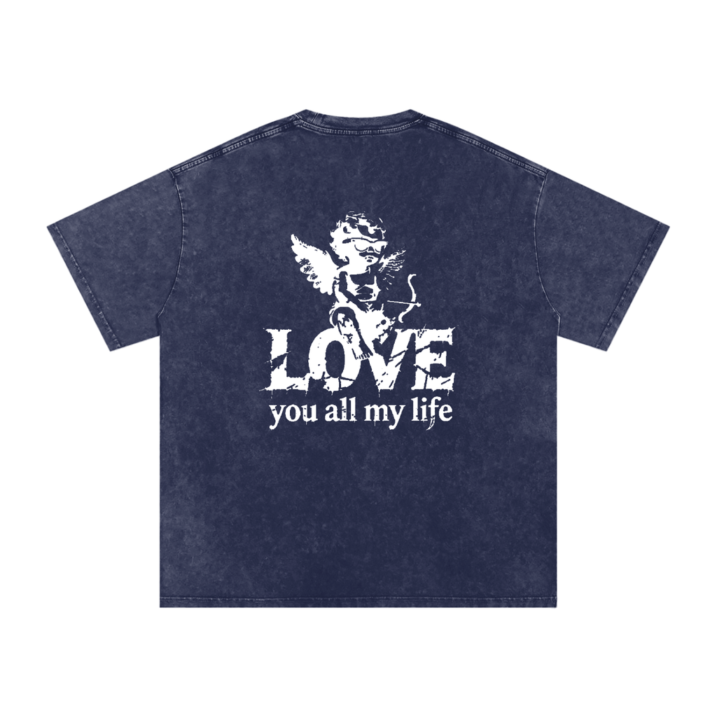 Love You All My Life - Snow Washed Oversized Cotton T-Shirt
