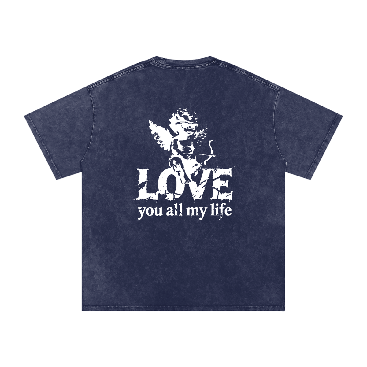 Love You All My Life - Snow Washed Oversized Cotton T-Shirt