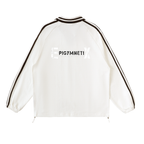 Contrast Striped Lapel Collar Sweatshirt