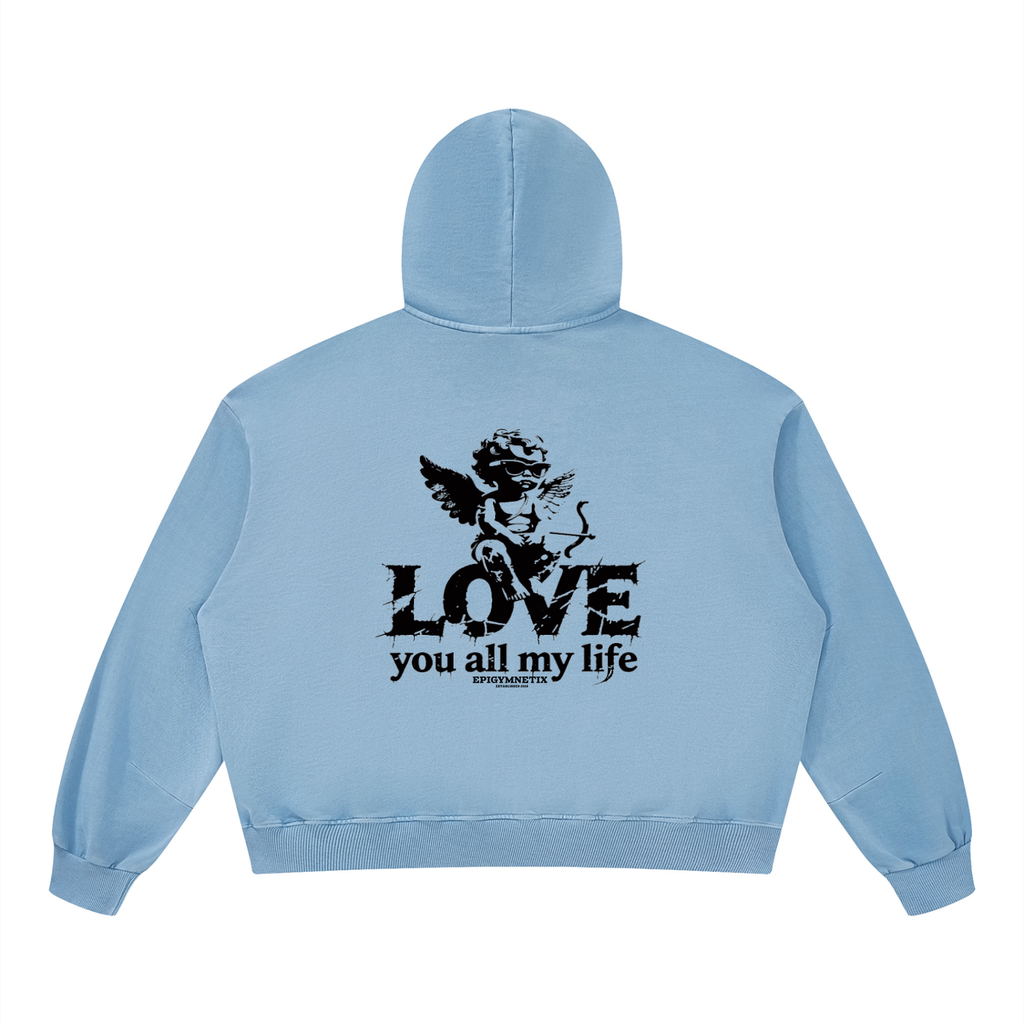 Love you all my life - Unisex Vintage Washed Barrel Leg Sweatpants