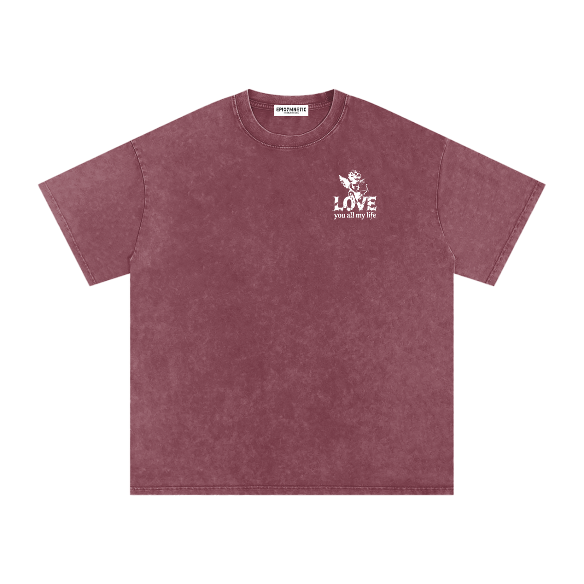 Love you all my life - Snow Washed Oversized Cotton T-Shirt