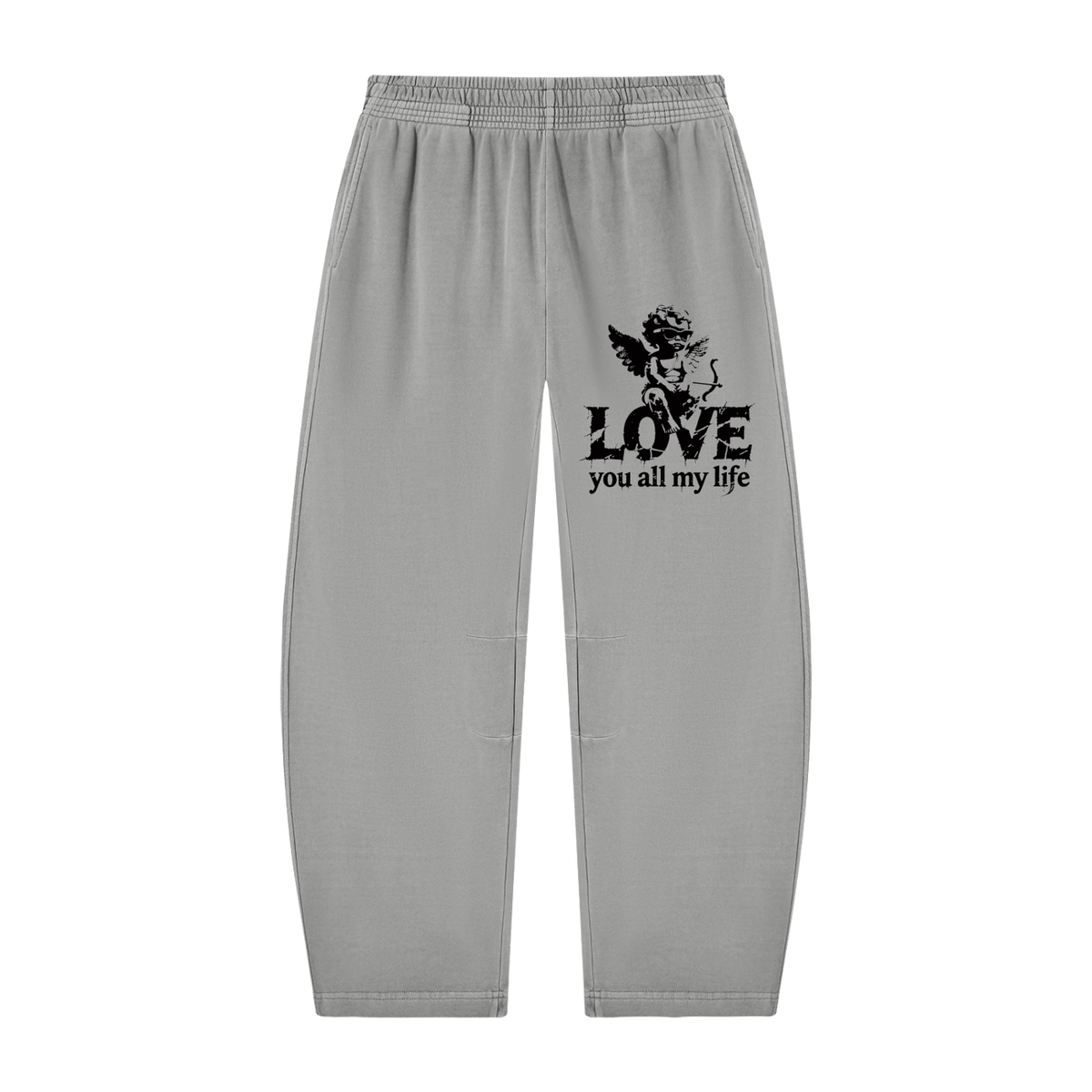Love you all my life - Unisex Vintage Washed Barrel Leg Sweatpants