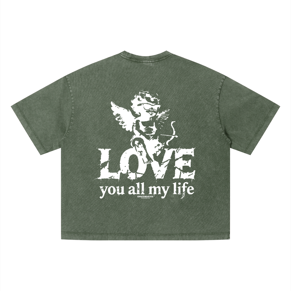Love You All My Life(BoxyFit) - Unisex Vintage Wash Boxy T-Shirt