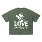 Love You All My Life(BoxyFit) - Unisex Vintage Wash Boxy T-Shirt