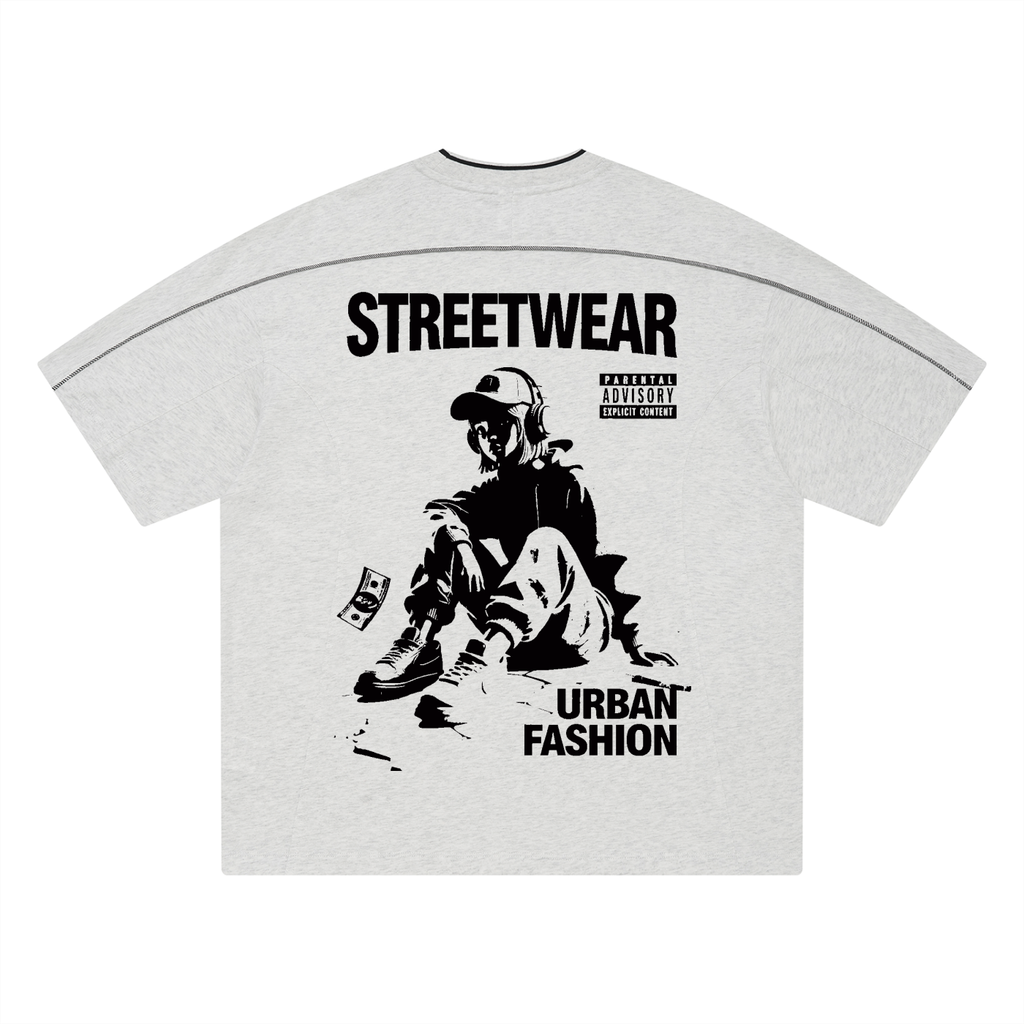 Unisex Oversized Contrast Tape T-Shirt