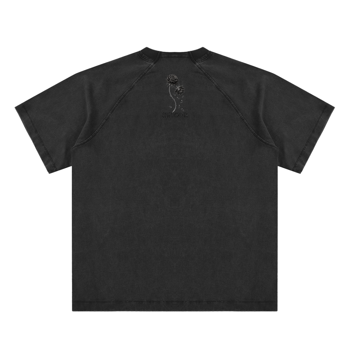 Black Rose - Vintage Washed Raglan Cotton T-Shirt