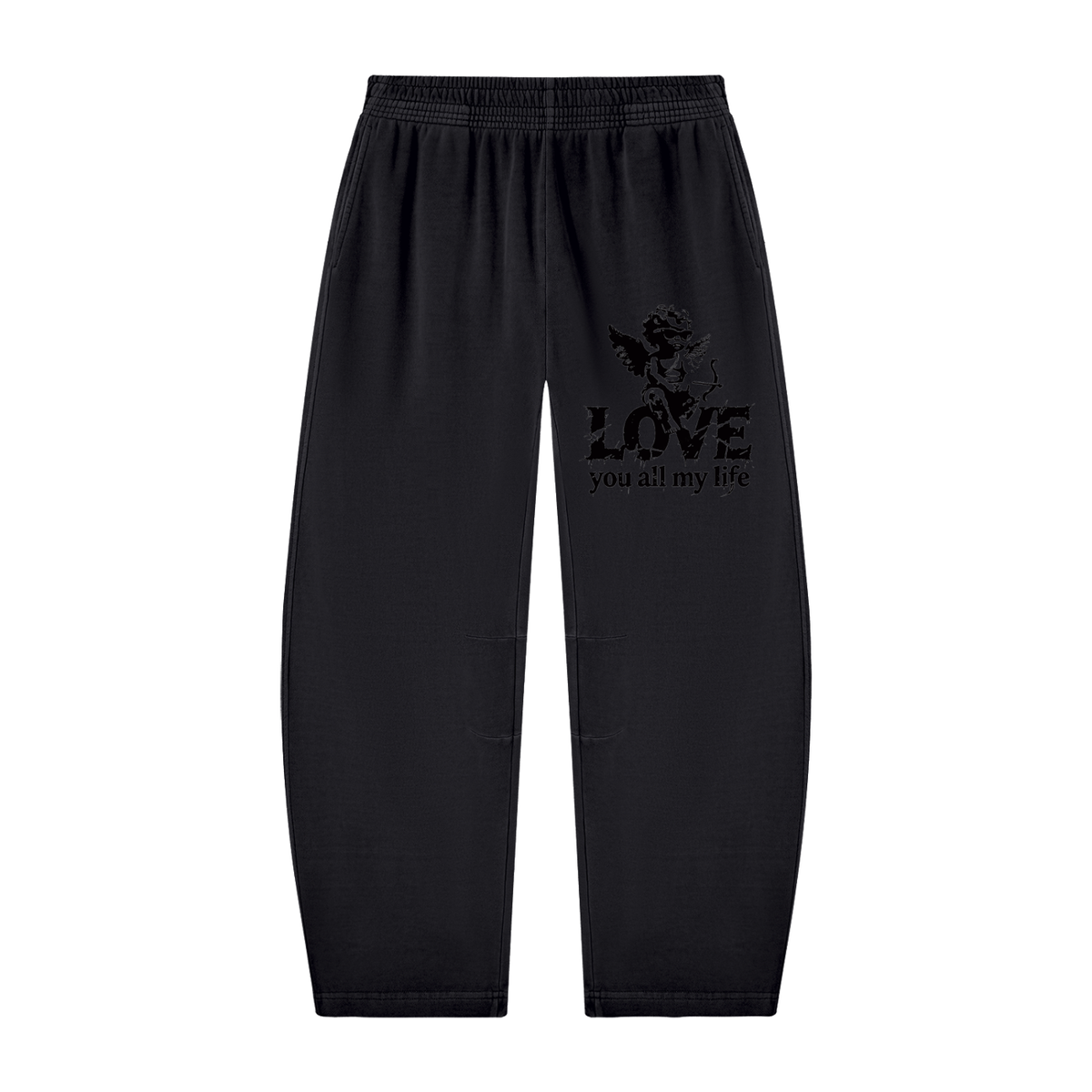 Love you all my life - Unisex Vintage Washed Barrel Leg Sweatpants