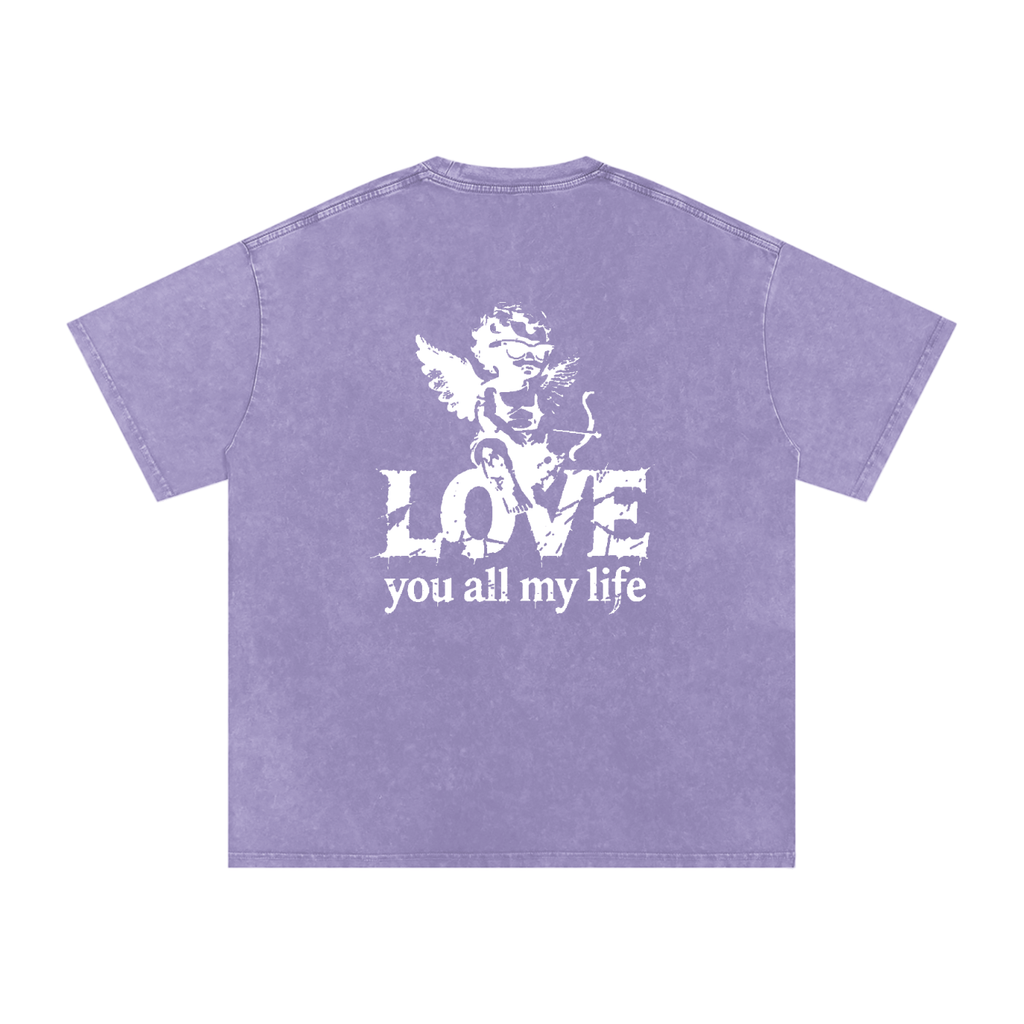 Love You All My Life - Snow Washed Oversized Cotton T-Shirt