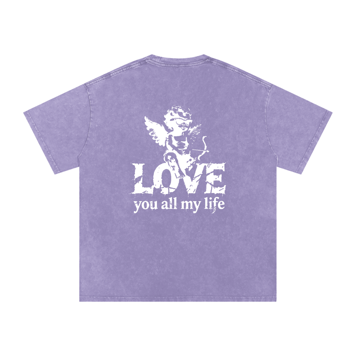 Love you all my life - Snow Washed Oversized Cotton T-Shirt