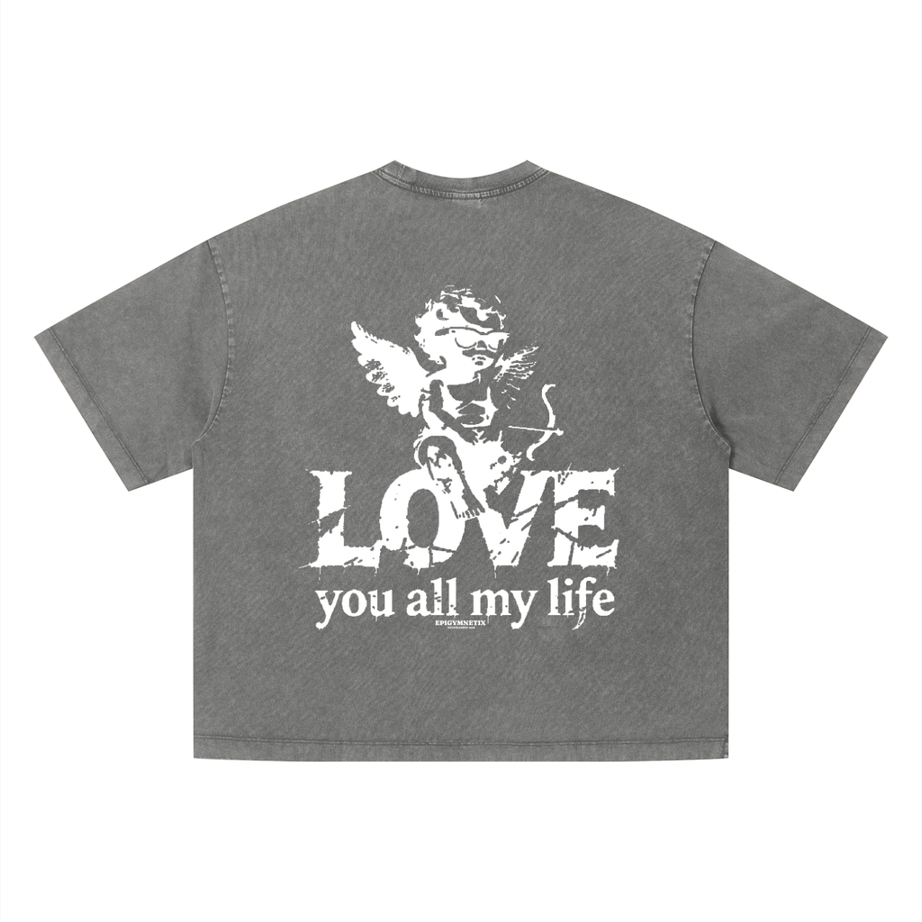 Love You All My Life(BoxyFit) - Unisex Vintage Wash Boxy T-Shirt