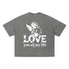 Love You All My Life(BoxyFit) - Unisex Vintage Wash Boxy T-Shirt
