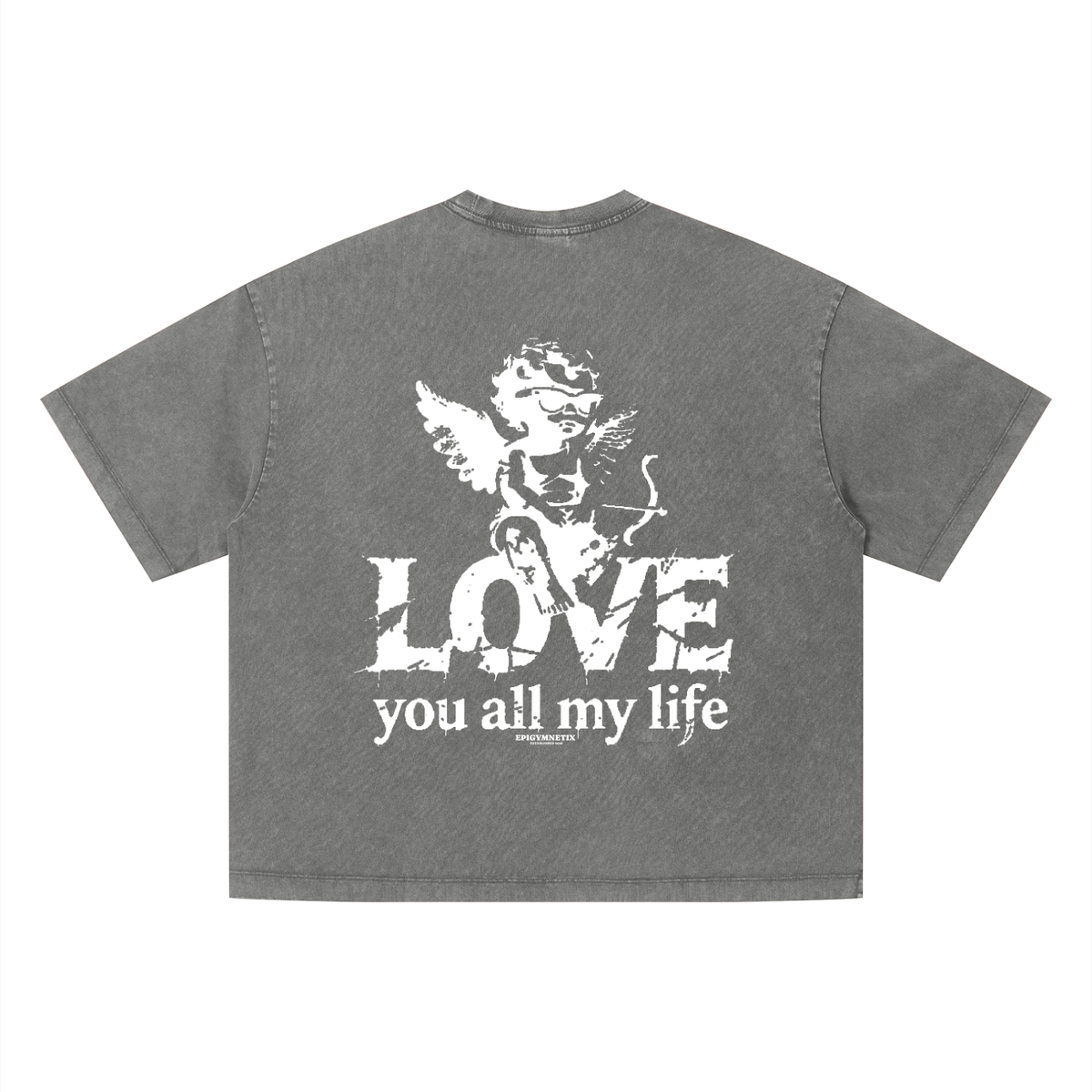 Love You All My Life(BoxyFit) - Unisex Vintage Wash Boxy T-Shirt