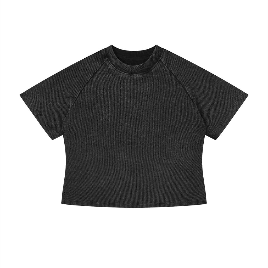 Cropped top,T shirt,Mineral wash,Women