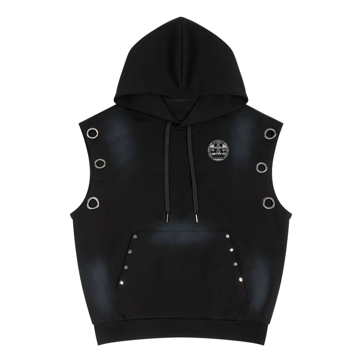 Trojan Fit - Unisex Vintage Wash Sun Fade Sleeveless Hoodie
