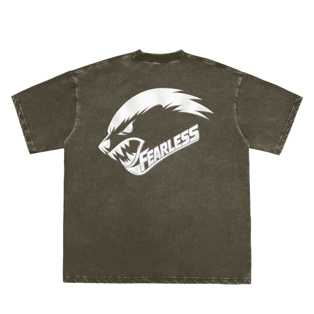 Fearless - Snow Washed Raw-Edge Neckline T-Shirt