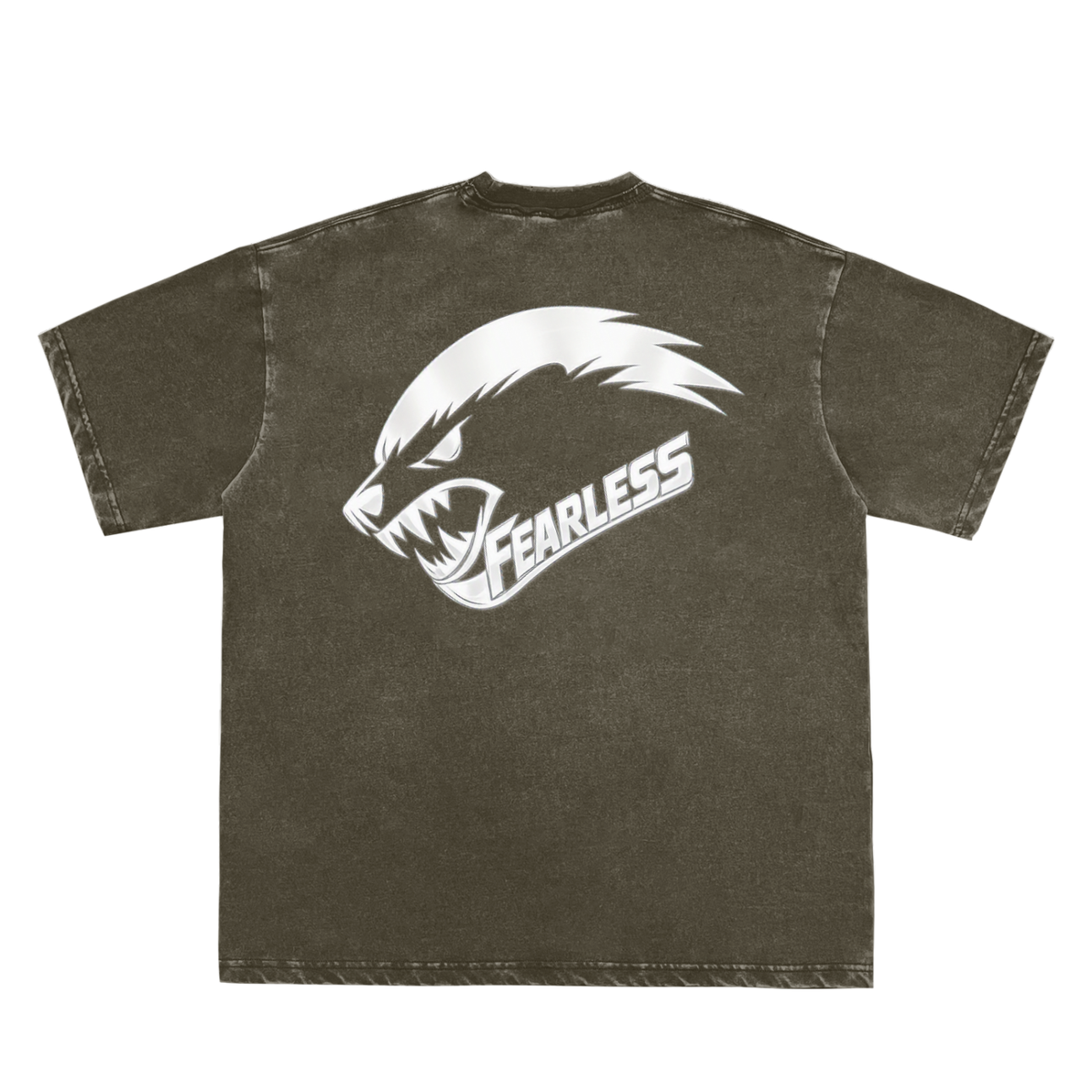 Fearless - Snow Washed Raw-Edge Neckline T-Shirt