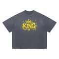 King - Vintage Washed Distressed Boxy Oversized T-Shirt