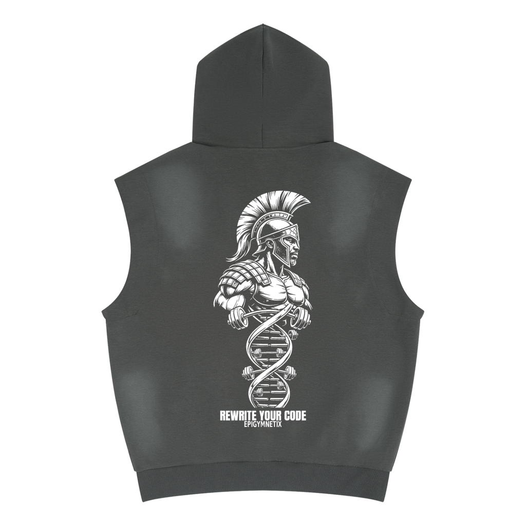 Trojan Fit - Unisex Vintage Wash Sun Fade Sleeveless Hoodie