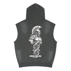 Trojan Fit - Unisex Vintage Wash Sun Fade Sleeveless Hoodie