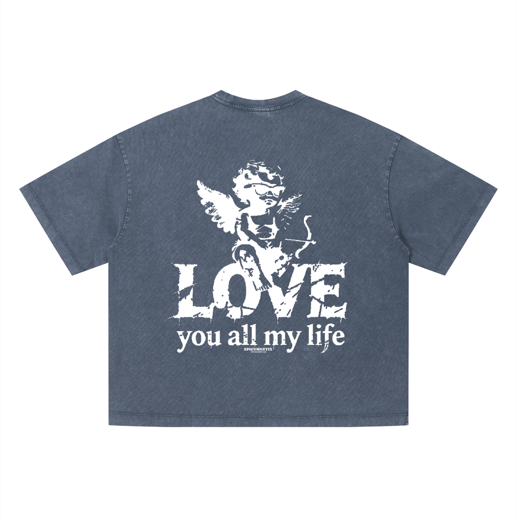 Love You All My Life(BoxyFit) - Unisex Vintage Wash Boxy T-Shirt