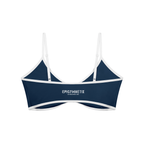 Women's Color Block Ruched V-Neck Sports Bra