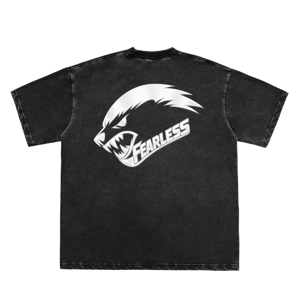 Fearless - Snow Washed Raw-Edge Neckline T-Shirt