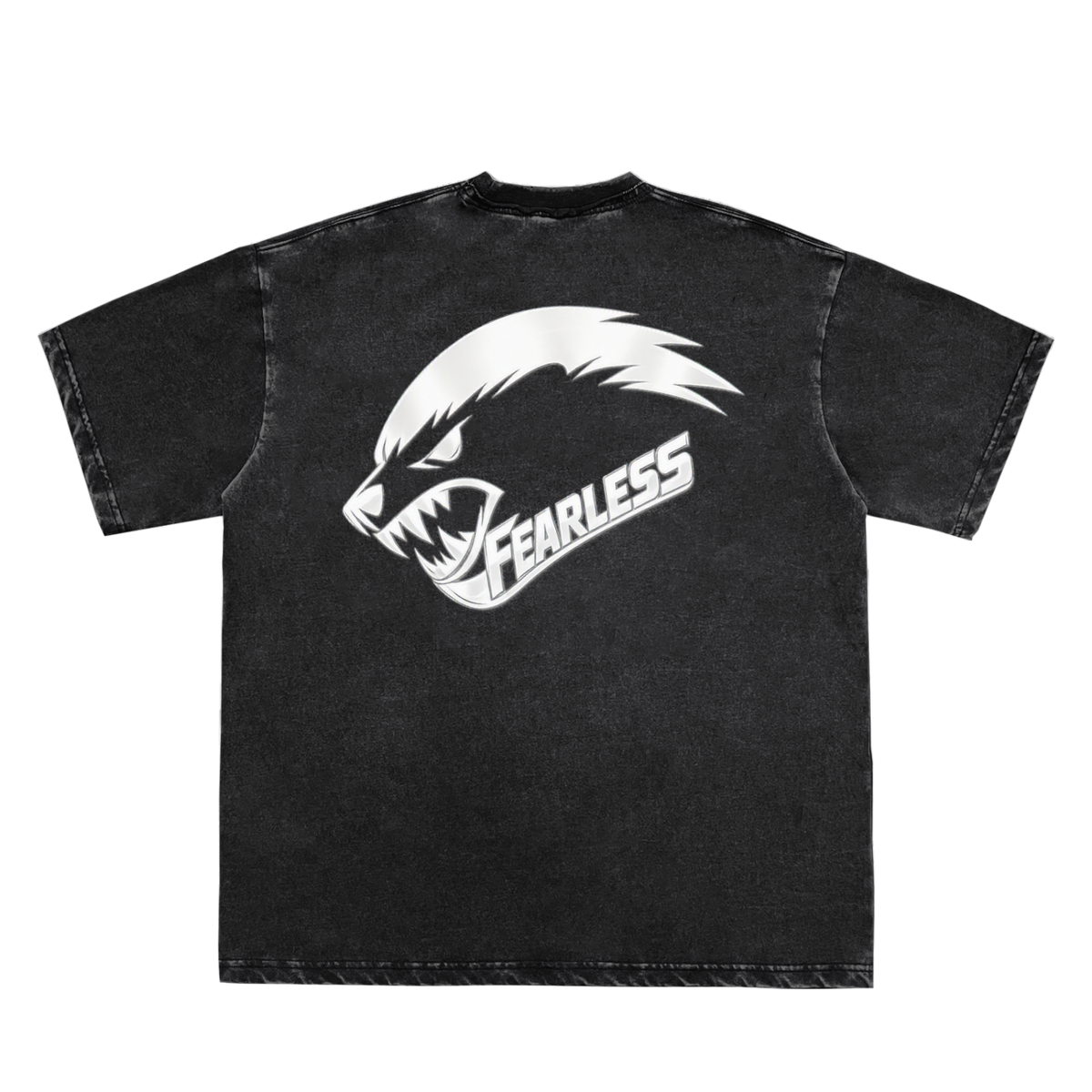 Fearless - Snow Washed Raw-Edge Neckline T-Shirt
