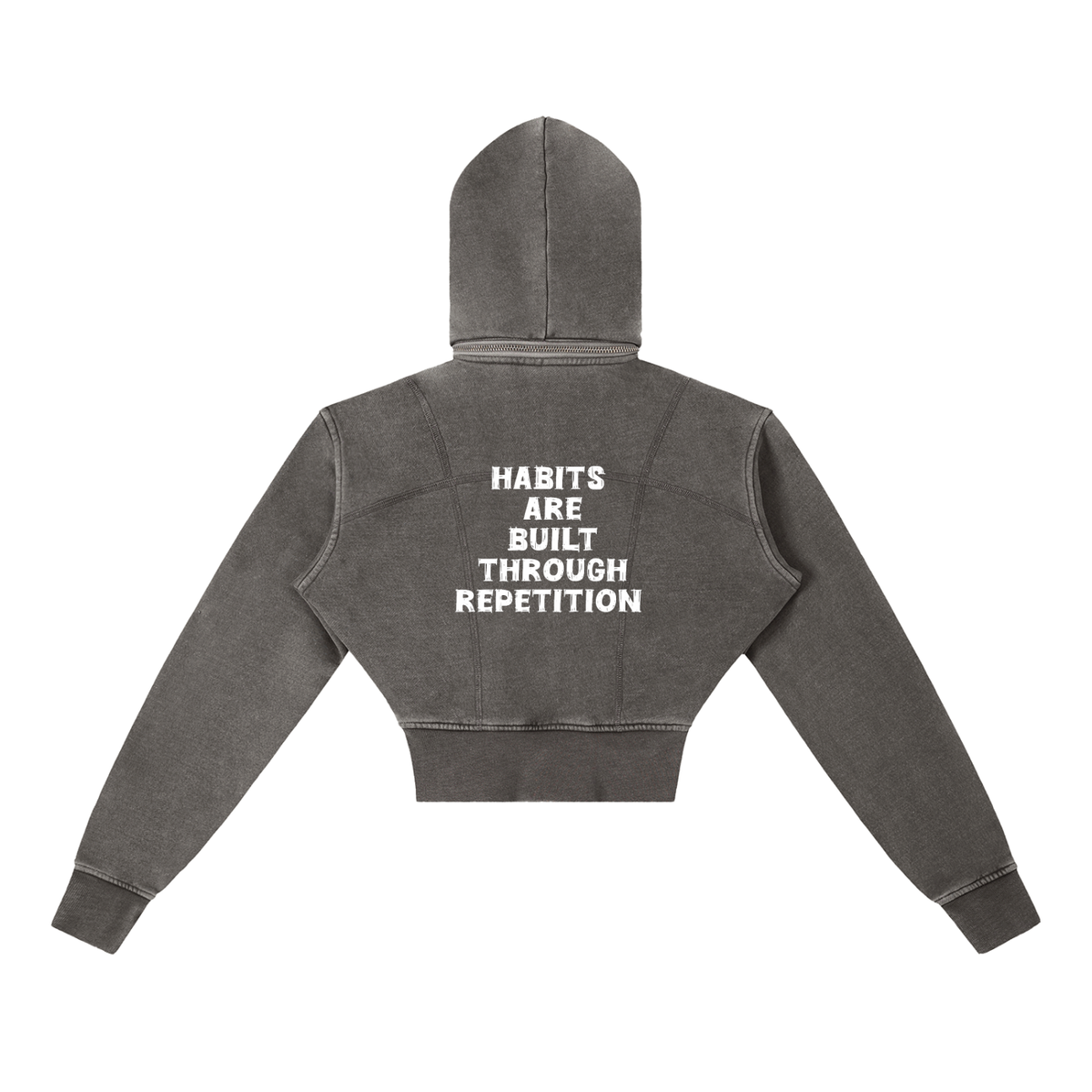 Vintage Washed Cropped Fleece Hoodie