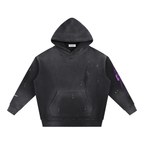 Purple Lightening Villain - Vintage Washed Frayed Fleece Hoodie