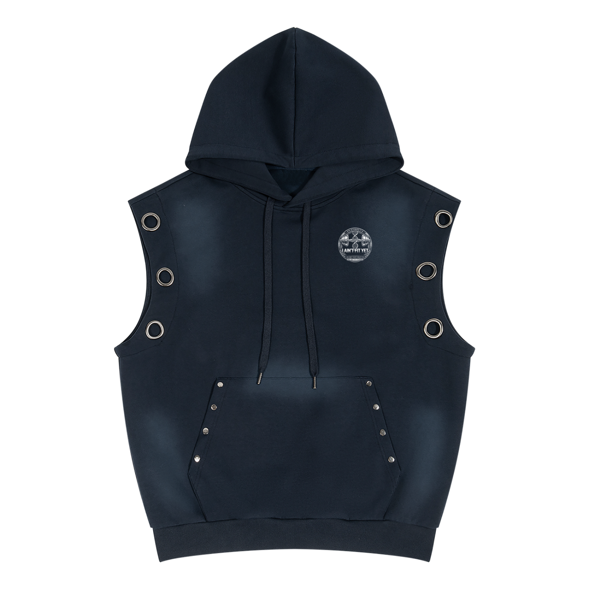 Trojan Fit - Unisex Vintage Wash Sun Fade Sleeveless Hoodie