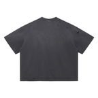 King - Vintage Washed Distressed Boxy Oversized T-Shirt