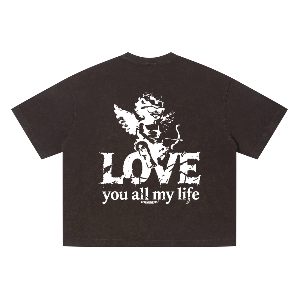 Love You All My Life(BoxyFit) - Unisex Vintage Wash Boxy T-Shirt