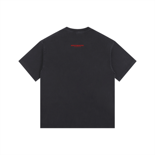 Red Trojan - Vintage Washed Oversized Cotton T-Shirt