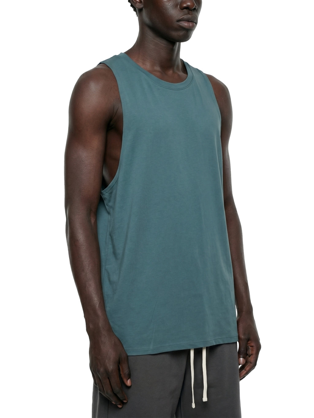 Men's Solid Color Crewneck Tank Top