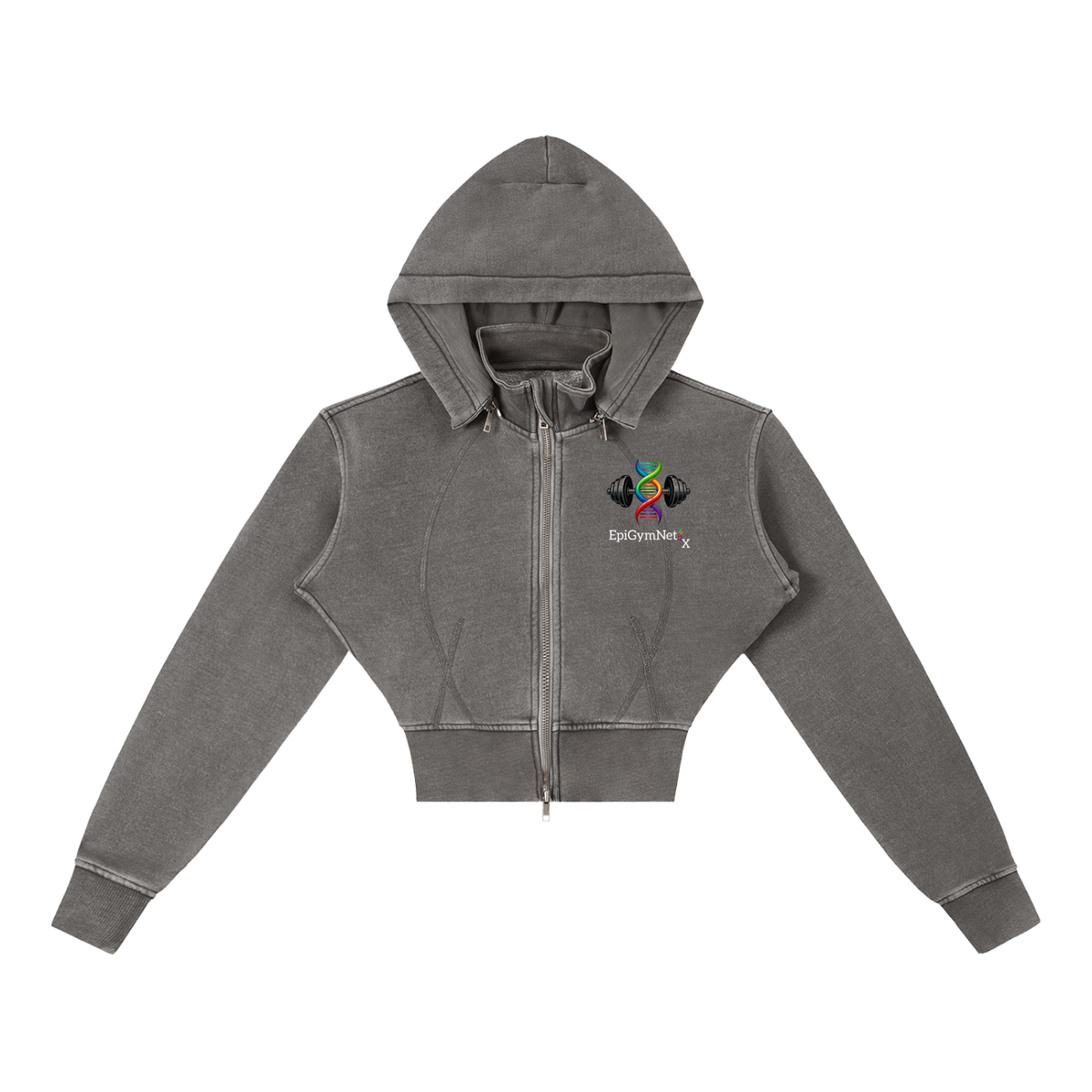 Vintage Washed Cropped Fleece Hoodie