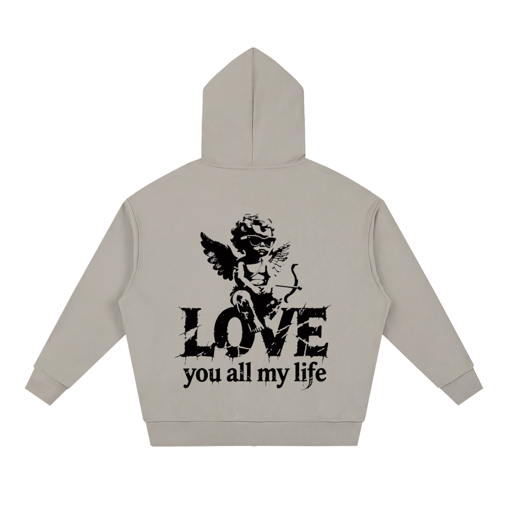 Love you all my life - Unisex Loose Solid Full Zip Hoodie