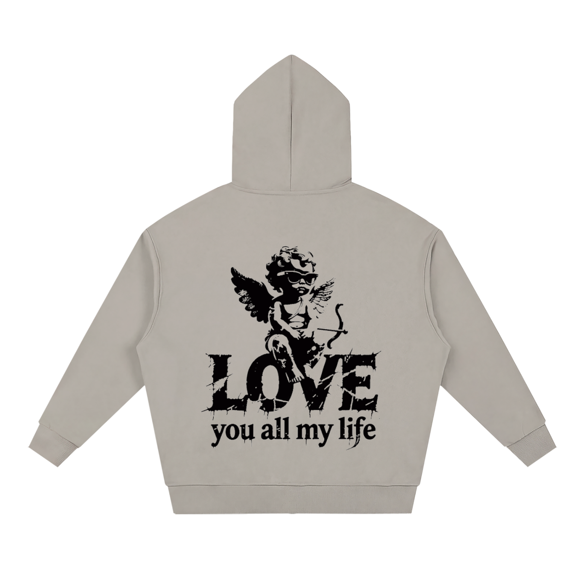 Love you all my life - Unisex Loose Solid Full Zip Hoodie