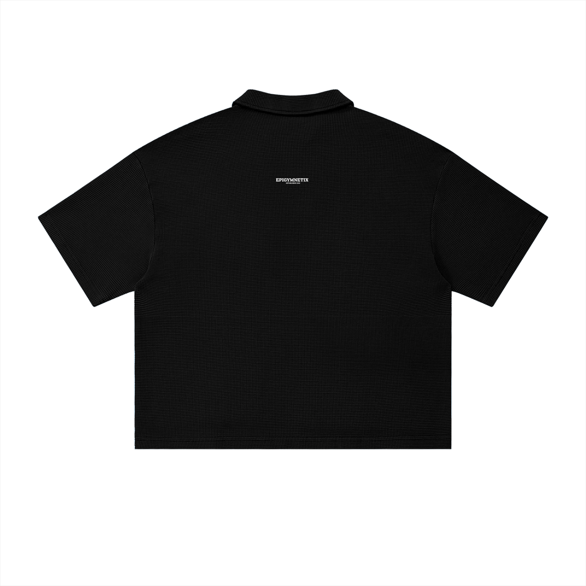 Epi-Casualwear - Unisex Vintage Wash Waffle Boxy Polo Shirt