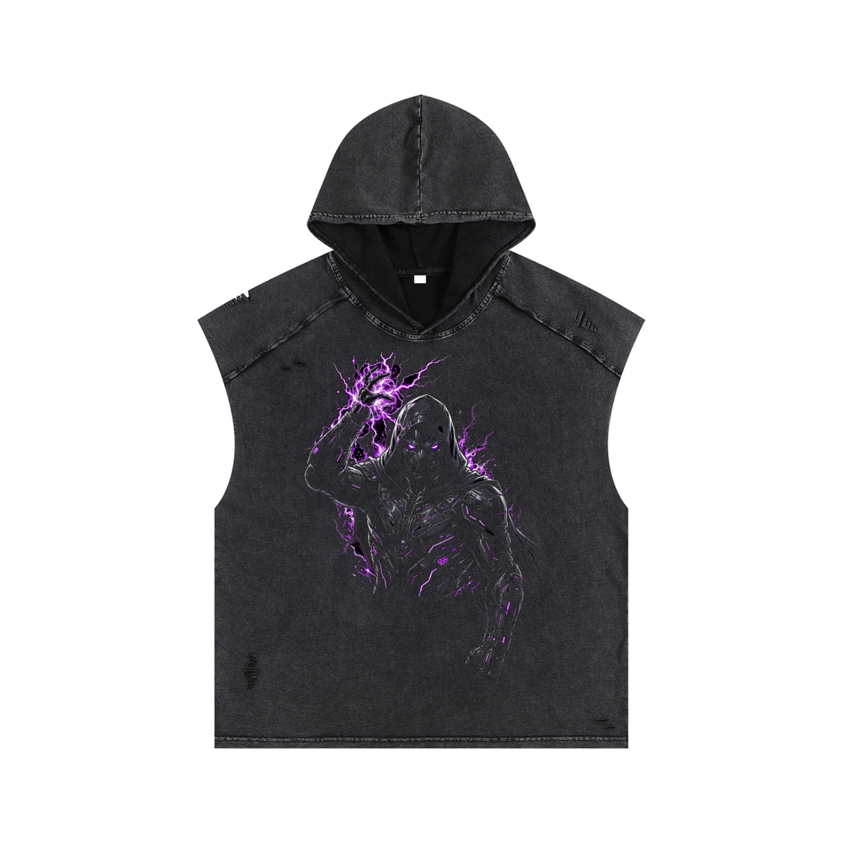 Purple lightening - Snow Washed Boxy Hooded Tank Top