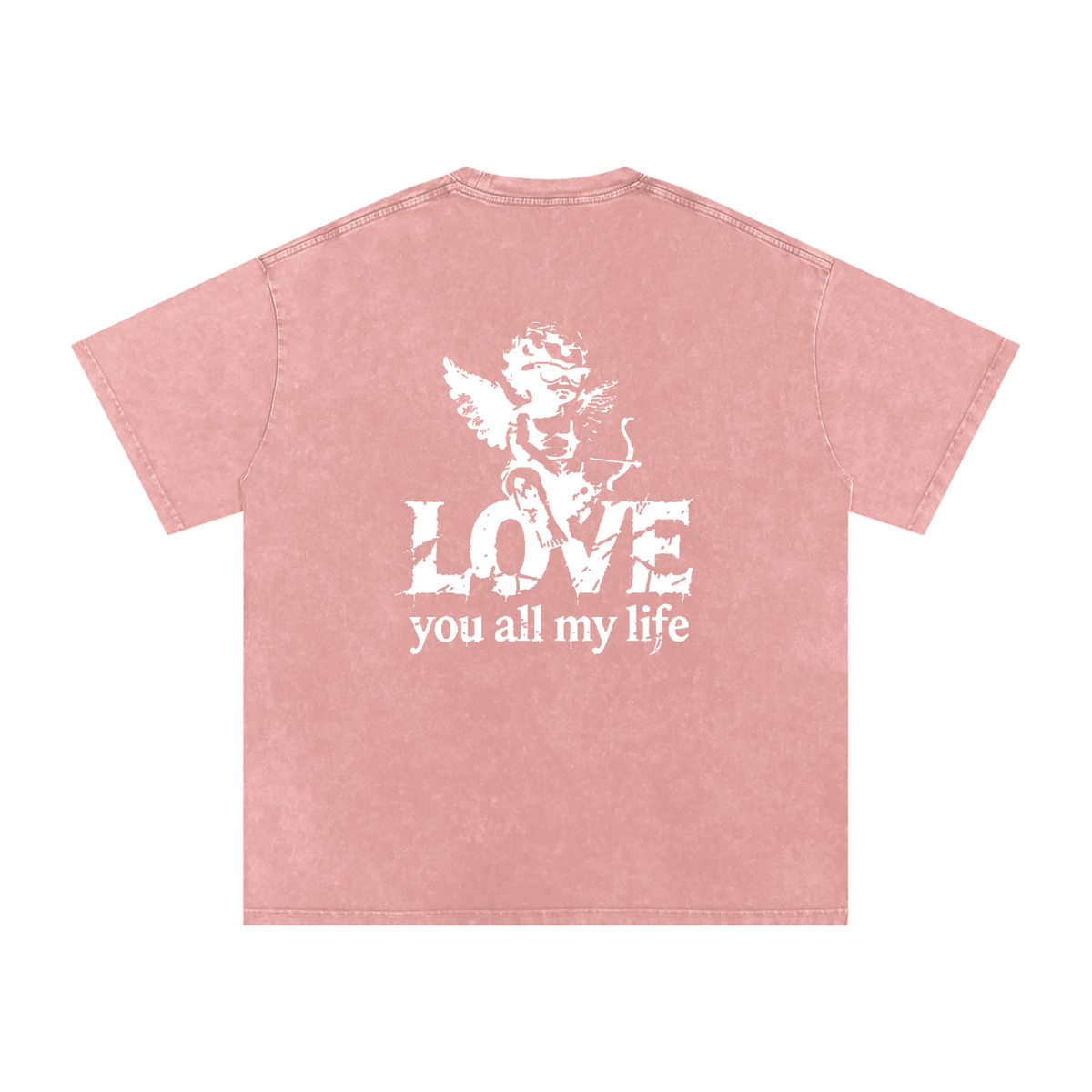 Love You All My Life - Snow Washed Oversized Cotton T-Shirt