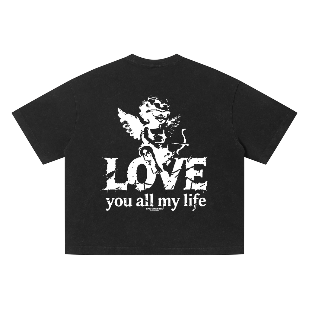 Love You All My Life(BoxyFit) - Unisex Vintage Wash Boxy T-Shirt