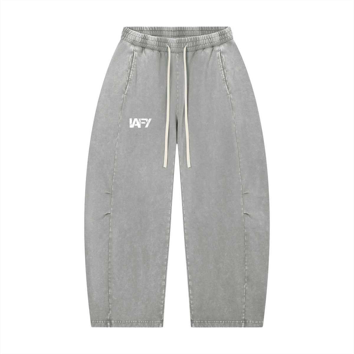 Unisex Mineral Wash Barrel Leg Pants