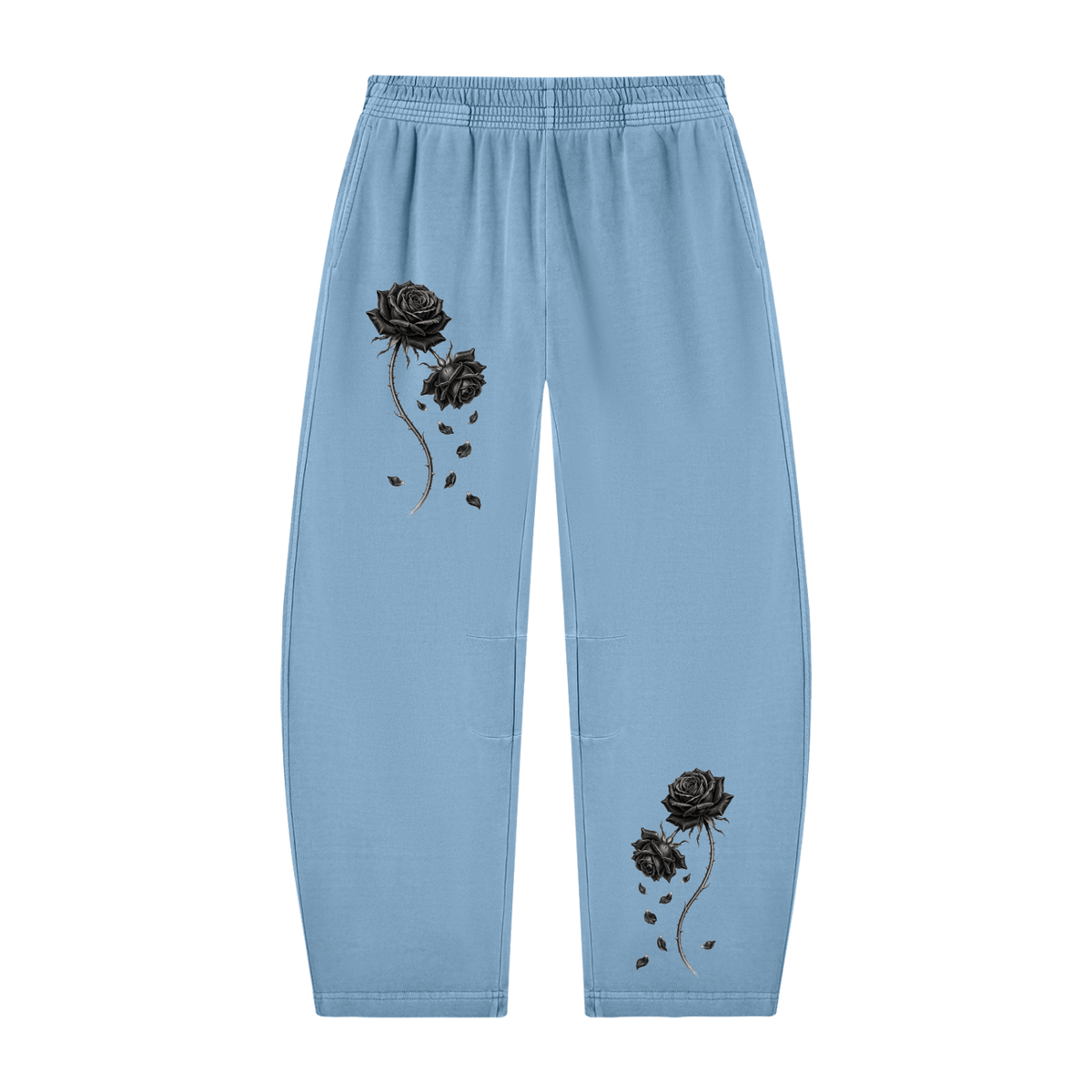 Black Rose - Unisex Vintage Washed Barrel Leg Sweatpants